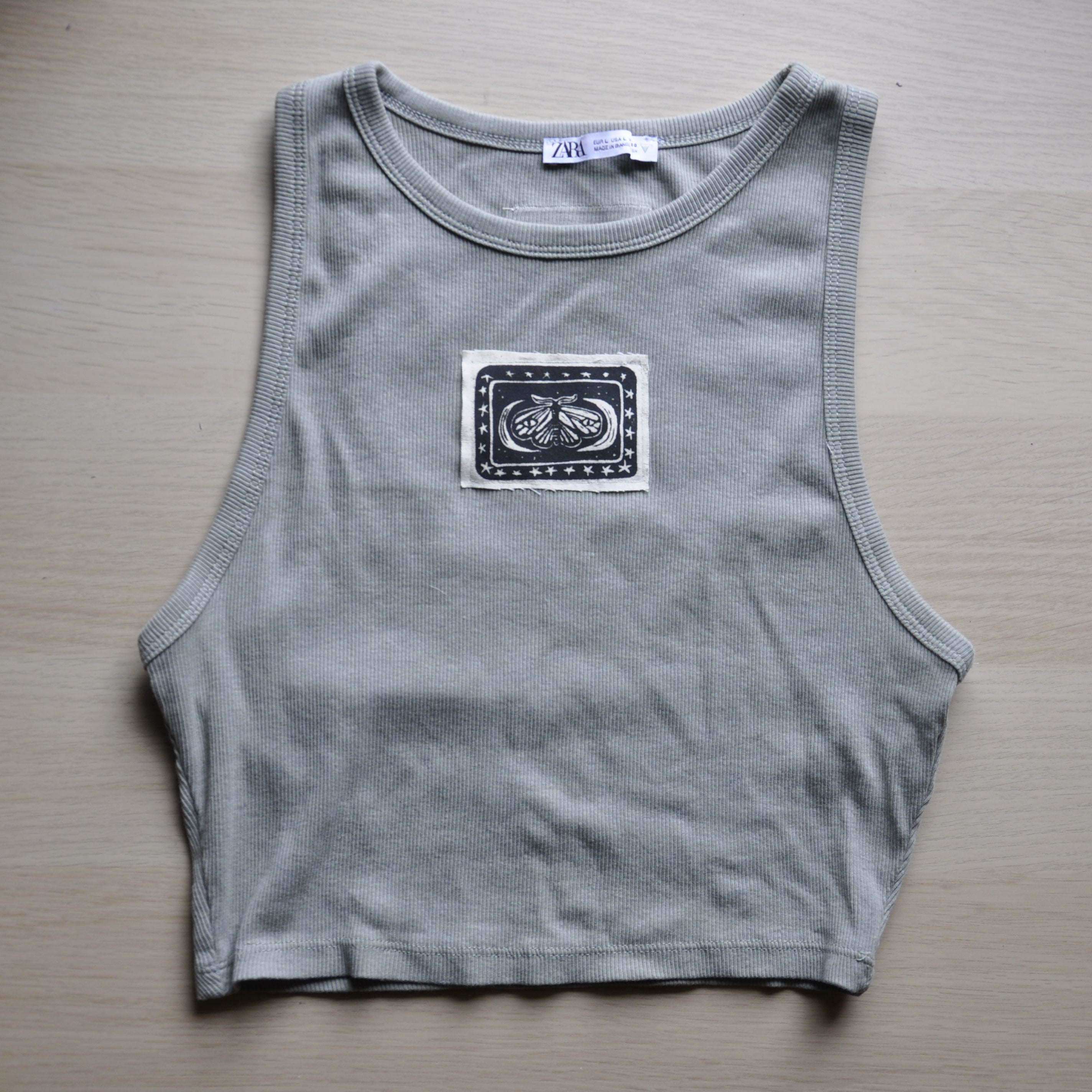 Grey Patchwork Singlet