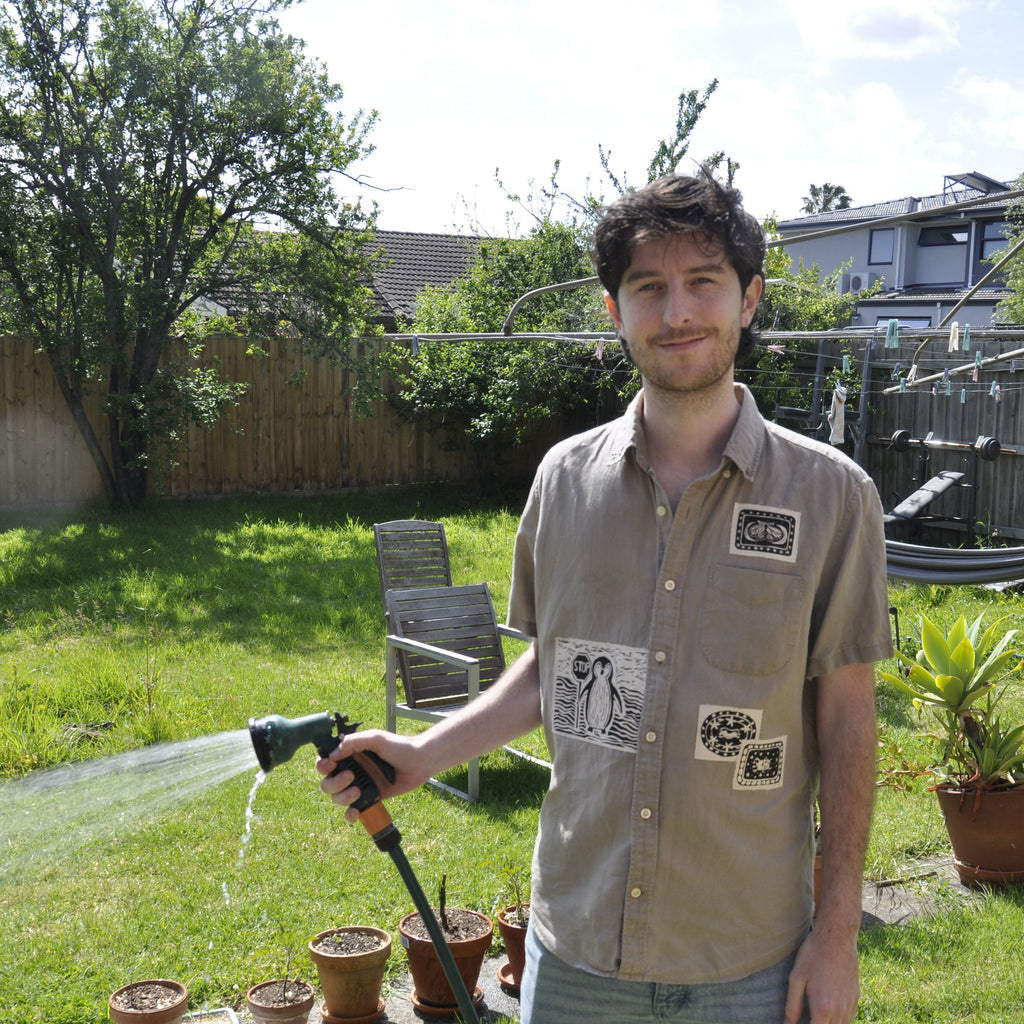 Brown Patchwork Shirt