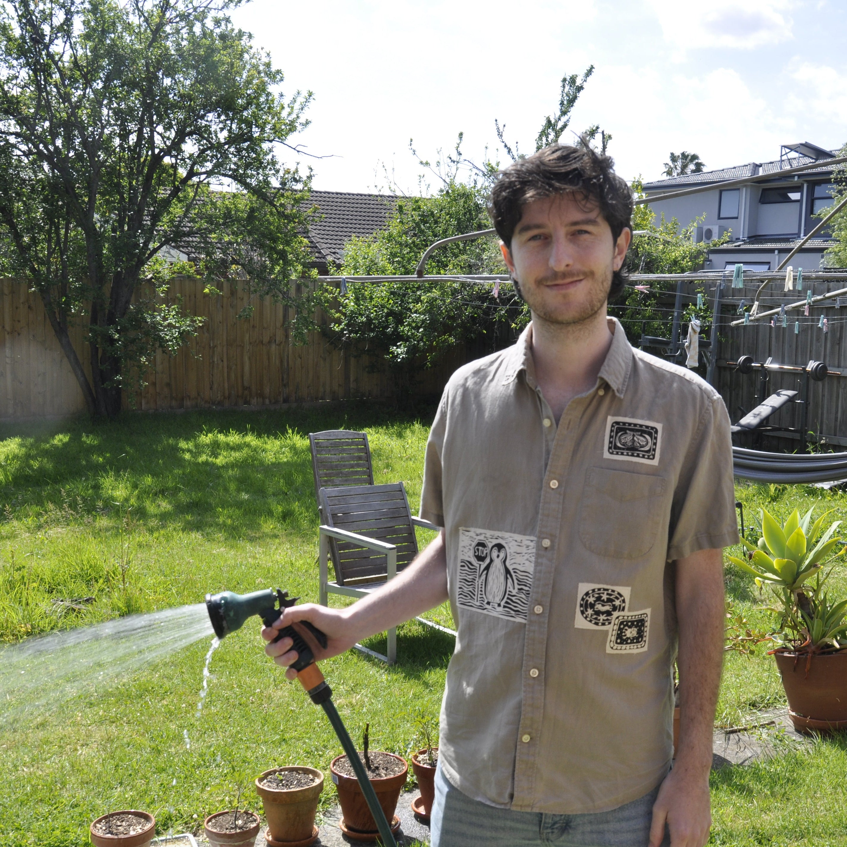 Brown Patchwork Shirt
