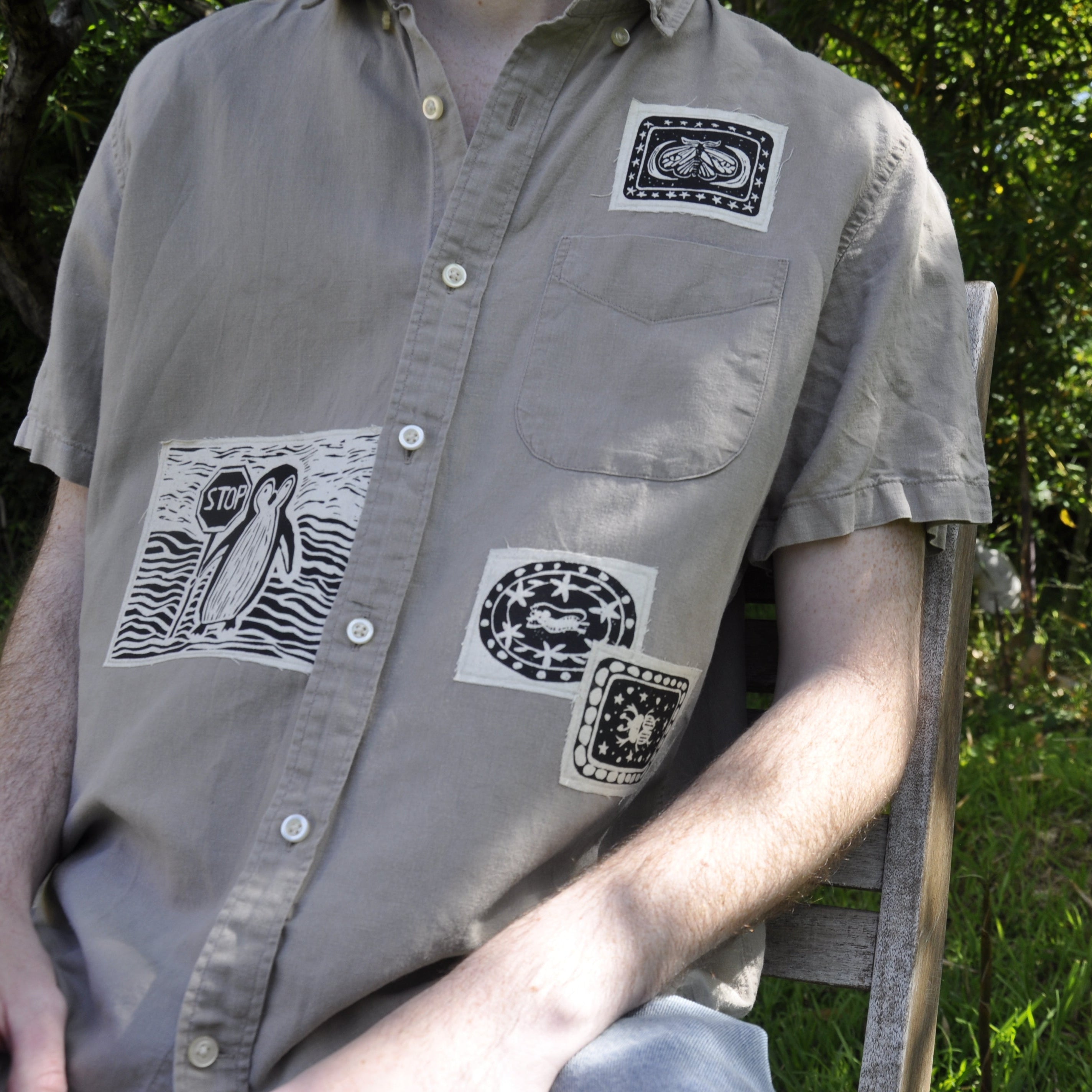 Brown Patchwork Shirt