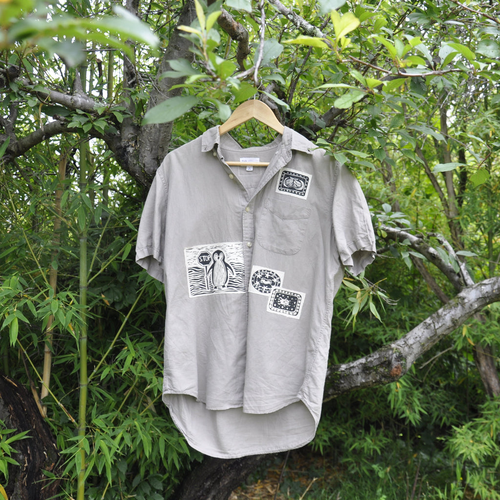 Brown Patchwork Shirt