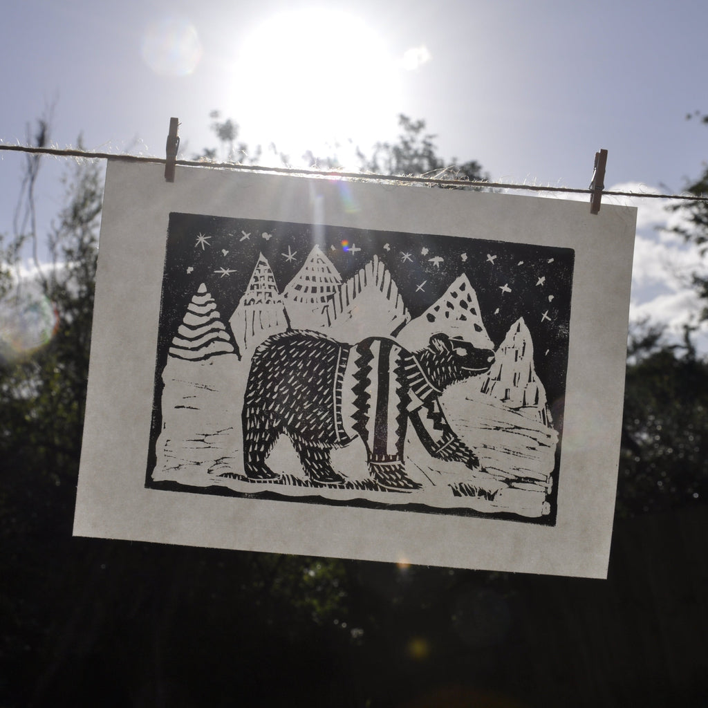 Grizzly Bear in Sweatshirt Print