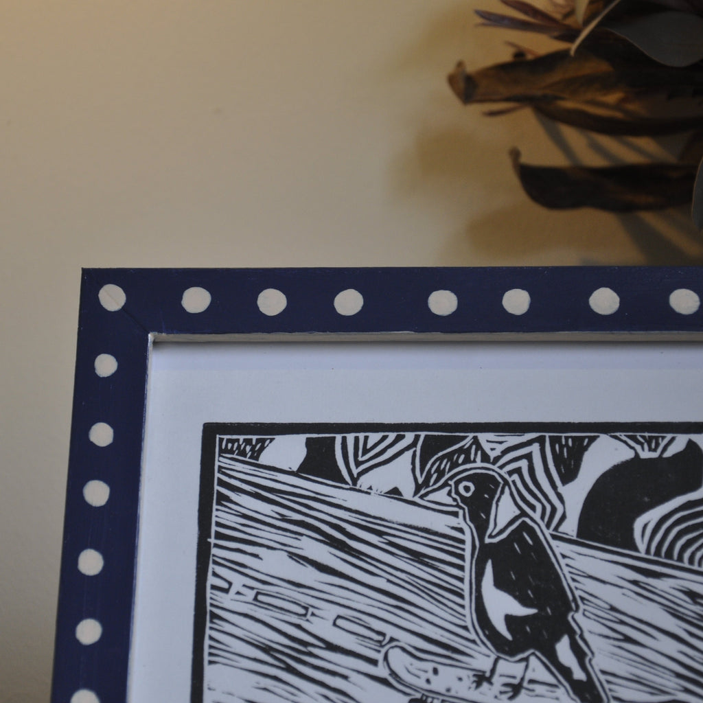 Hand Painted Blue Frame