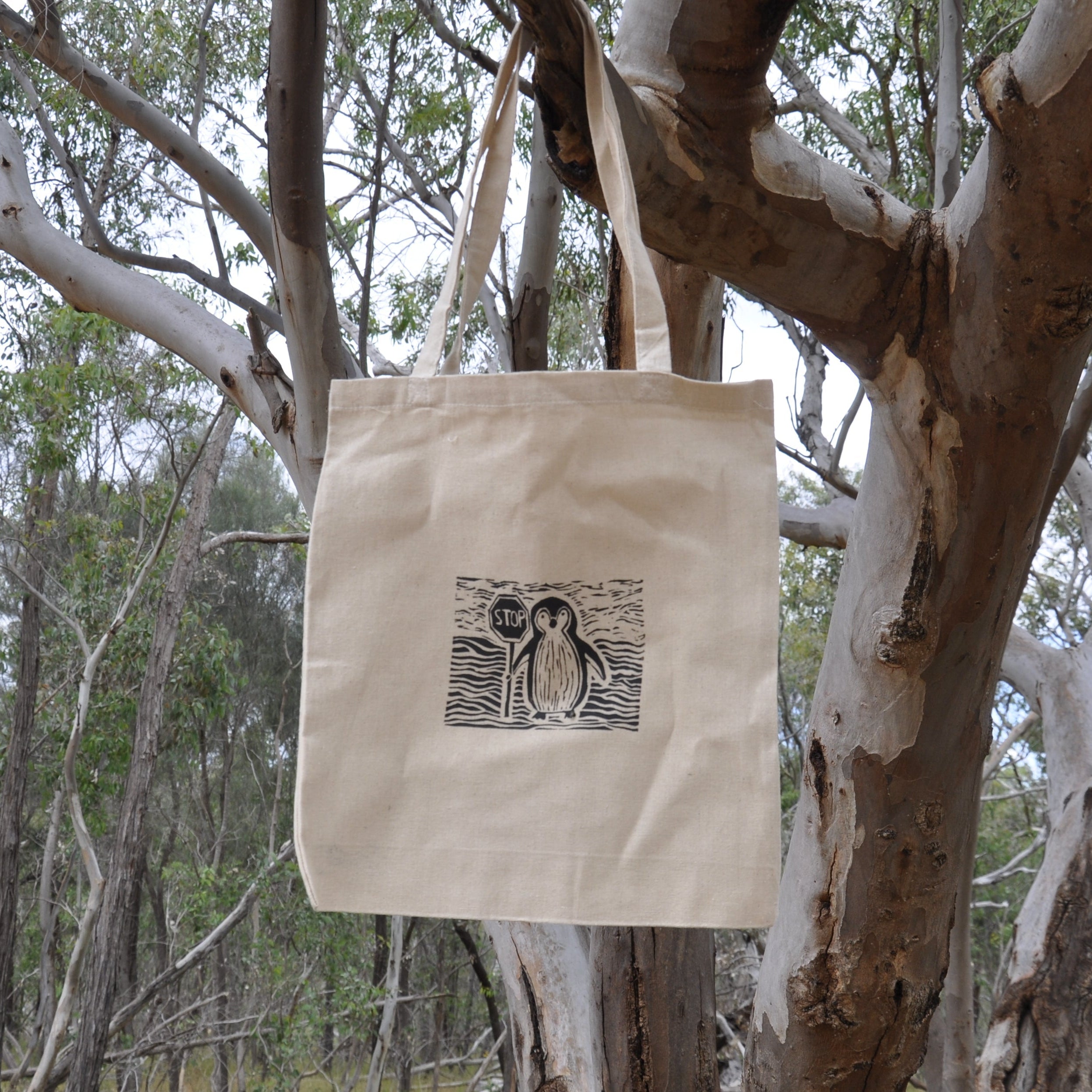 Penguin Says Stop Tote Bag